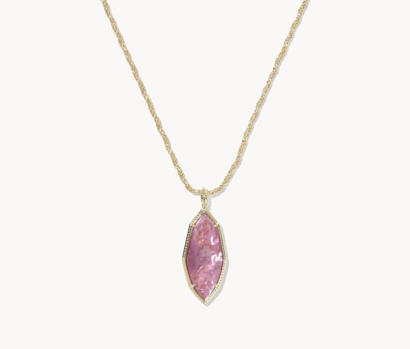The Ophelia Large Long Pendant in Mauve Illusion