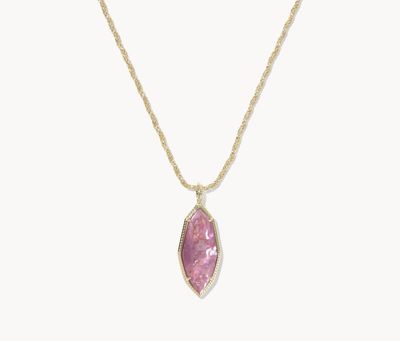 The Ophelia Large Long Pendant in Mauve Illusion