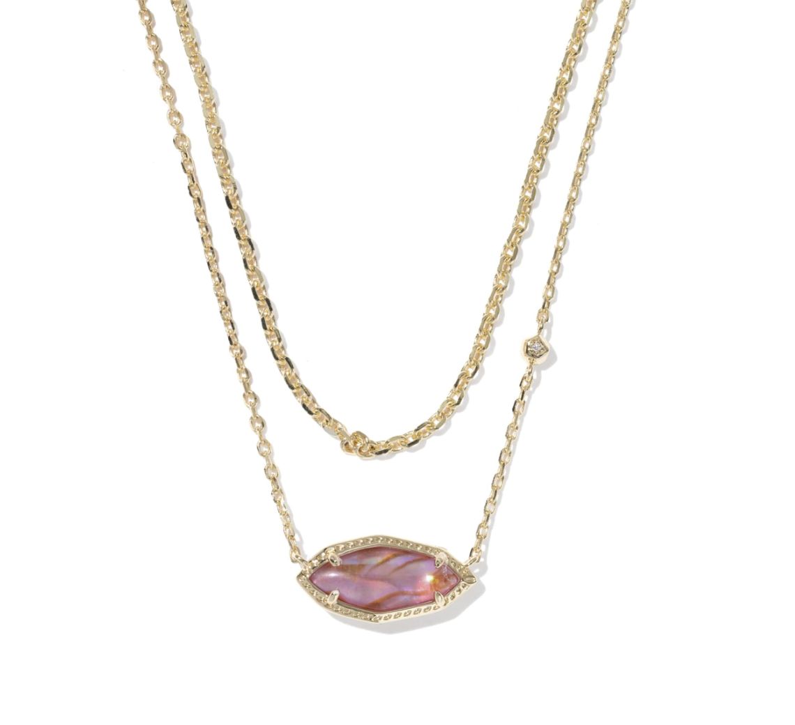 The Ophelia Multi Strand in Gold Light Mauve Illusion