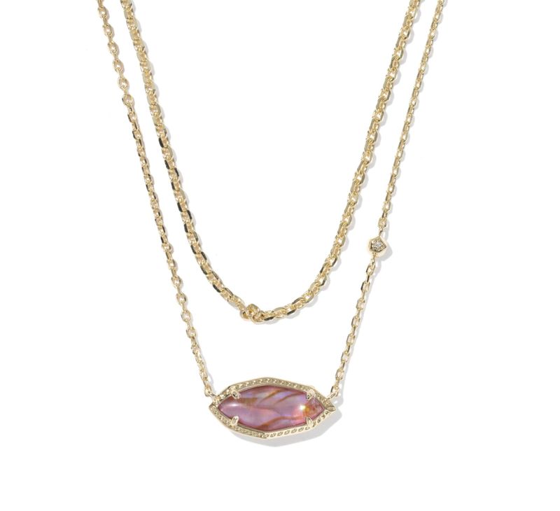 The Ophelia Multi Strand in Gold Light Mauve Illusion