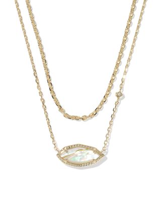The Ophelia Muti Strand in Gold Iridescent Abalone