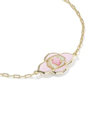 The Abbie Medallion Pendant in Gold Pink Mix