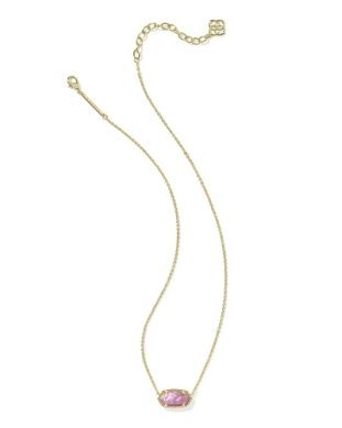 The Elisa Necklace in Gold Light Mauve Illusion