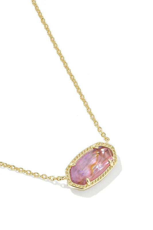 The Elisa Necklace in Gold Light Mauve Illusion
