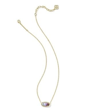 The Elisa Necklace in Gold Burnt Orange Mother of Pearl