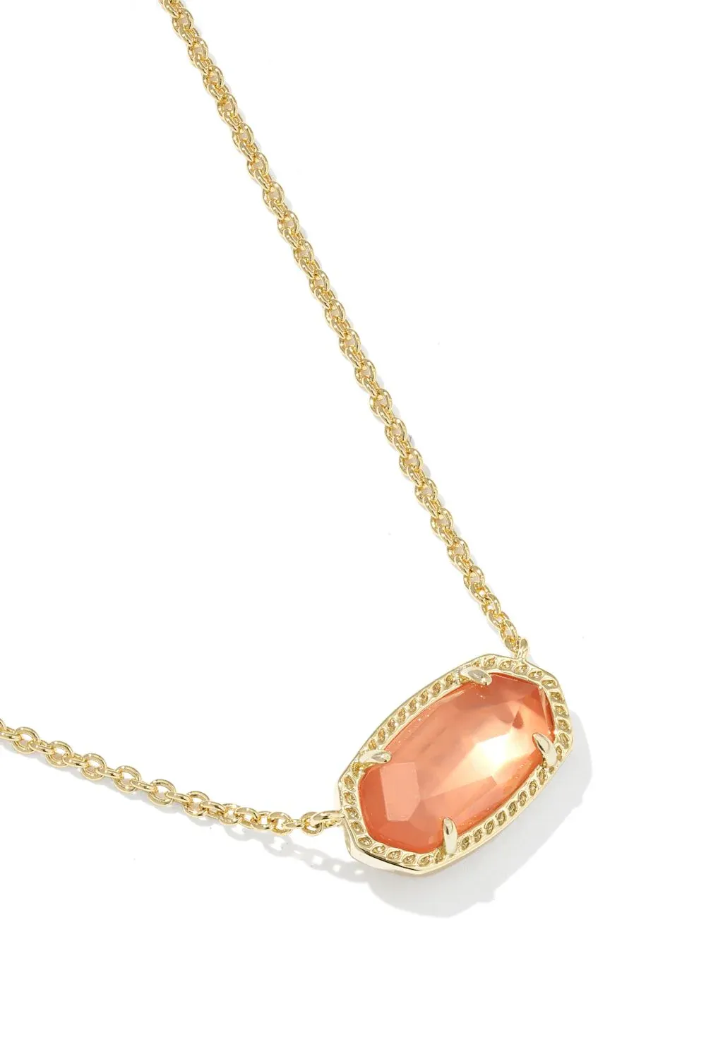 The Elisa Necklace in Gold Burnt Orange Mother of Pearl