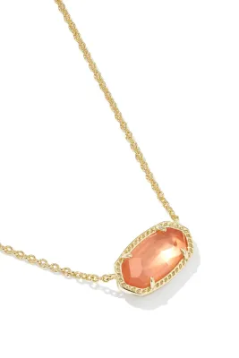 The Elisa Necklace in Gold Burnt Orange Mother of Pearl