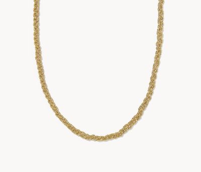 The Gabriella Braid Chain Necklace in Gold