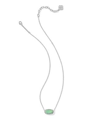 The Elisa Necklace in Silver Mint Iridescent