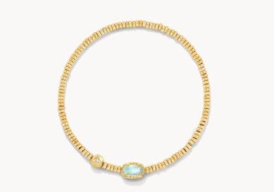 The Emilie Stretch Bracelet in Gold Light Blue Illusion