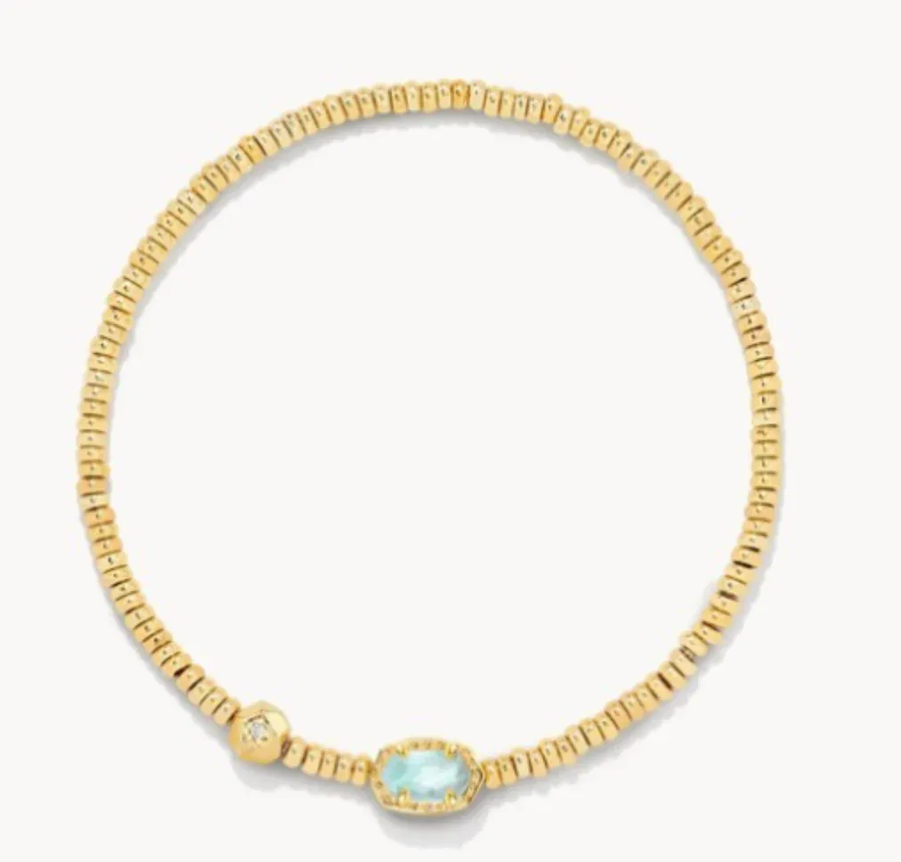 The Emilie Stretch Bracelet in Gold Light Blue Illusion