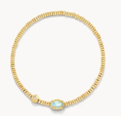 The Emilie Stretch Bracelet in Gold Light Blue Illusion
