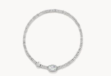 The Emilie Stretch Bracelet in Silver Dichroic Glass