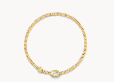 The Emilie Stretch Bracelet in Gold Dichroic Glass