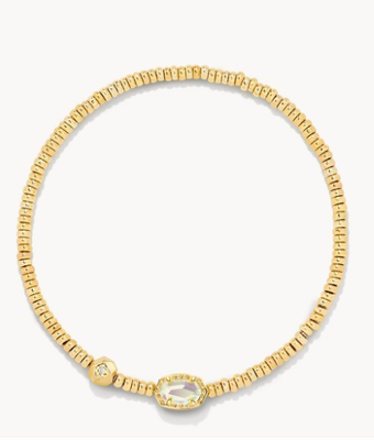The Emilie Stretch Bracelet in Gold Dichroic Glass