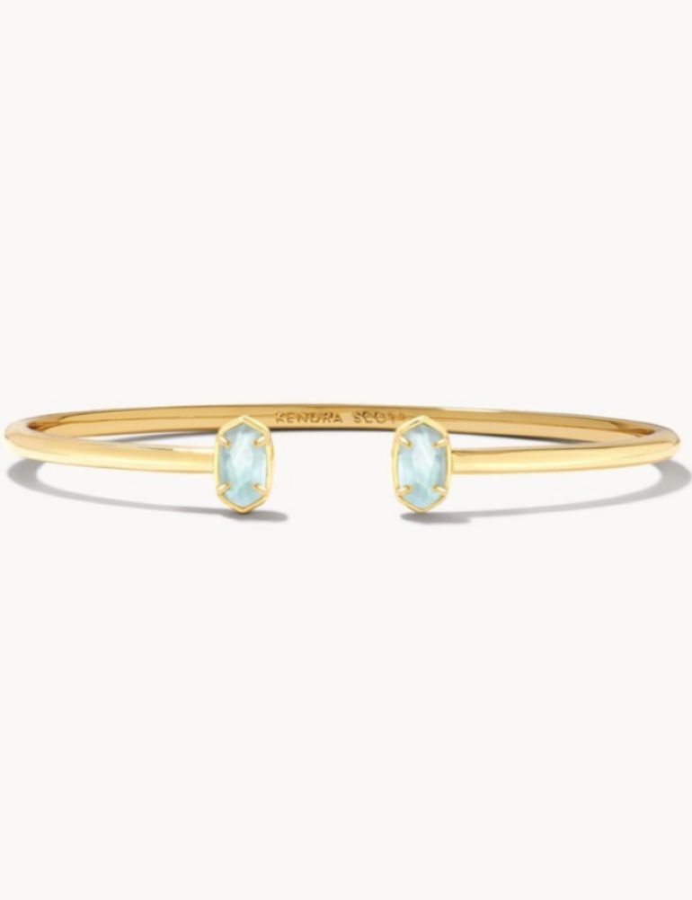 The Emilie Cuff Bracelet in Gold Light Blue Illusion