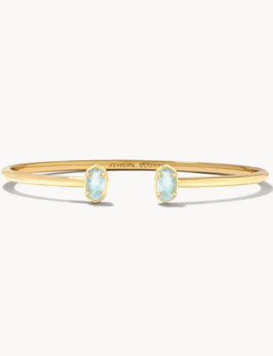 The Emilie Cuff Bracelet in Gold Light Blue Illusion