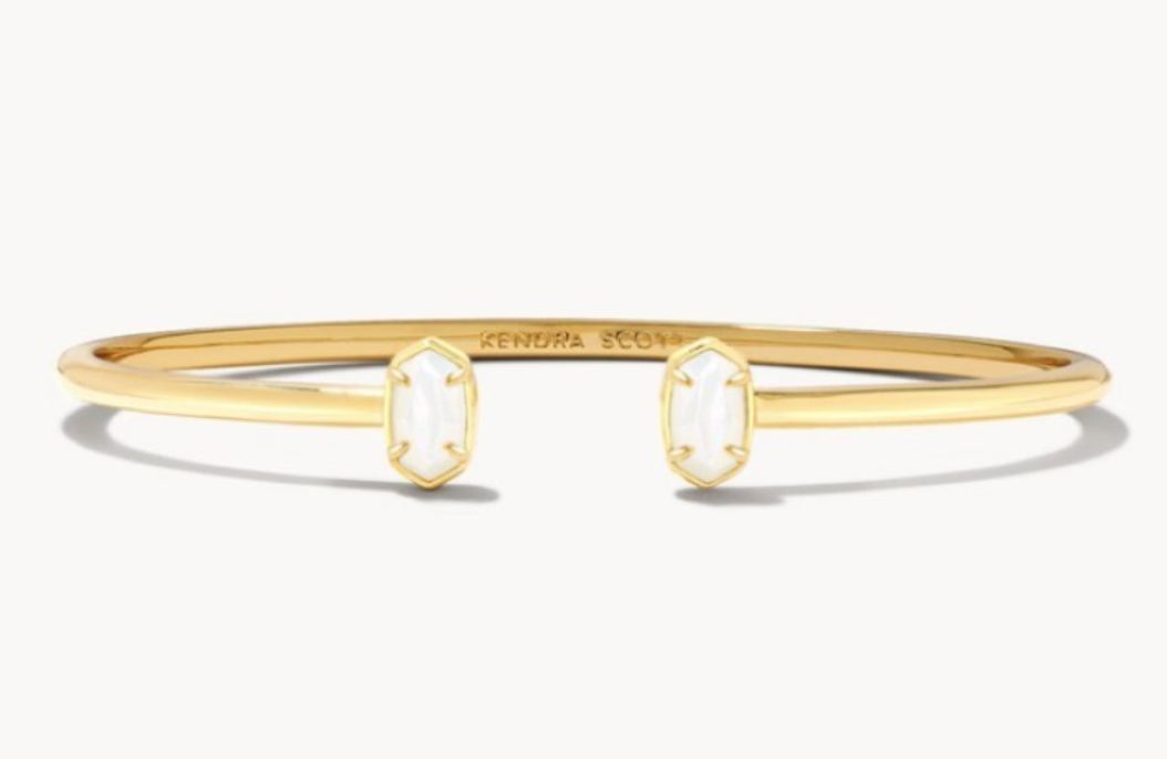 The Emilie Cuff Bracelet in Gold Ivory Mother of Pearl