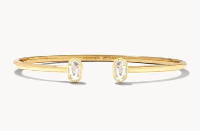 The Emilie Cuff Bracelet in Gold Dichroic Glass