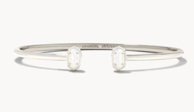 The Emilie Cuff Bracelet in Silver Ivory Mother of Pearl