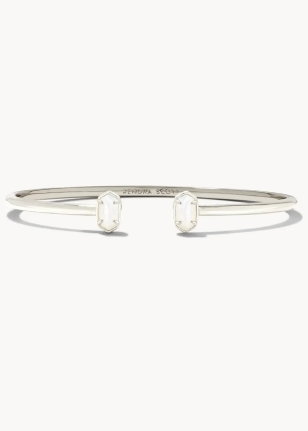 The Emilie Cuff Bracelet in Silver Ivory Mother of Pearl
