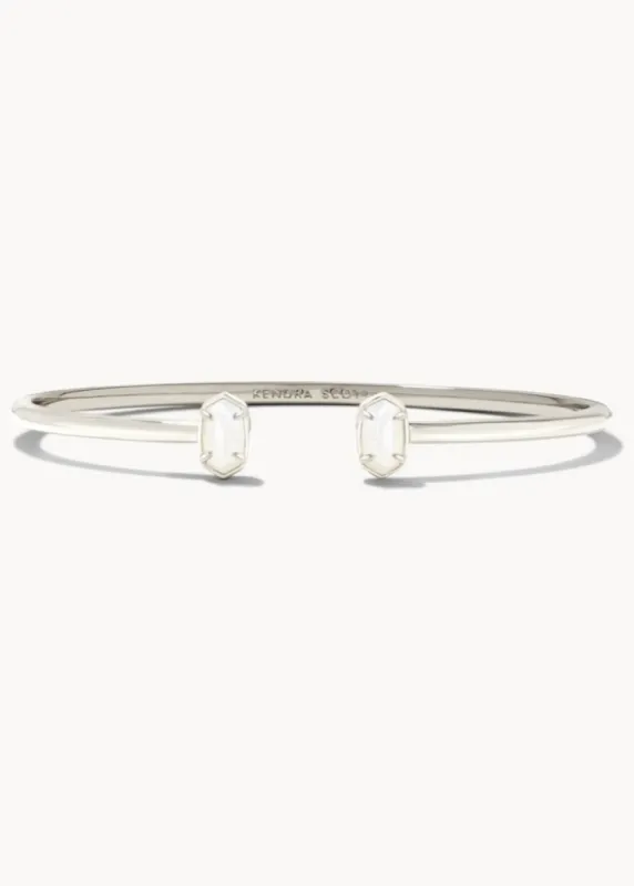 The Emilie Cuff Bracelet in Silver Ivory Mother of Pearl