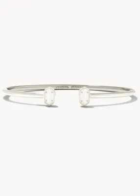 The Emilie Cuff Bracelet in Silver Ivory Mother of Pearl