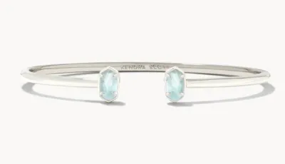 The Emilie Cuff Bracelet in Silver Light Blue Illusion