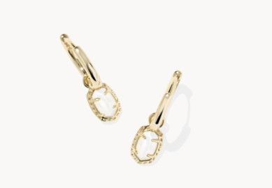 The Emilie Huggie Earrings in Gold Ivory Mother of Pearl