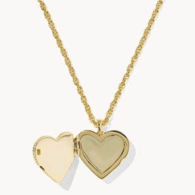 The Ari Puffy Heart Locket Necklace in Gold Ivory Mother of Pearl