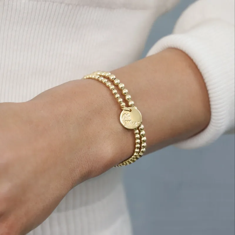 eCOLLEGIATE Classic Gold 3mm Bracelet Ole Miss Disc