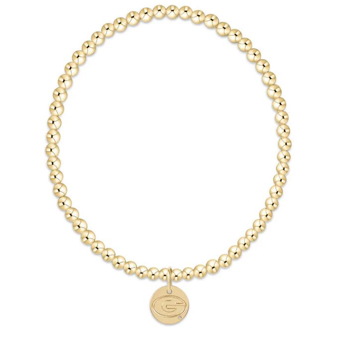 eCOLLEGIATE Classic Gold 3mm Bracelet UGA Disc