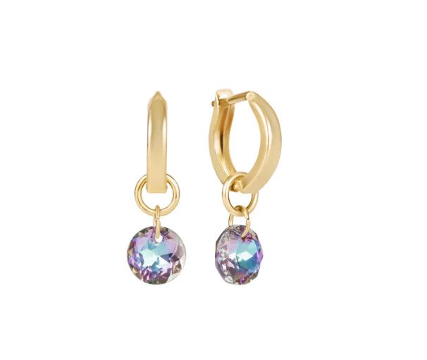Enewton Huggie Gold 0.5" Hoop Reflection Small Charm (June)