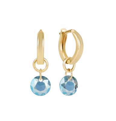 Enewton Huggie Gold 0.5" Hoop Reflection Small Charm (March)