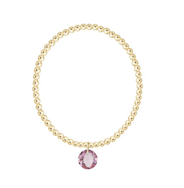 Enewton Classic Gold 3mm Bracelet Reflection Charm (February)