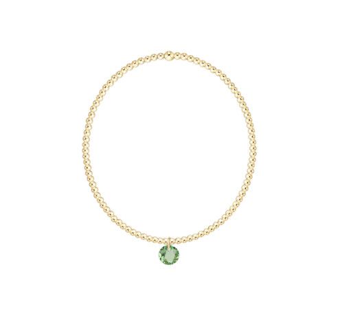 Enewton Classic Gold 2mm Bracelet -Reflection Small Charm (August)