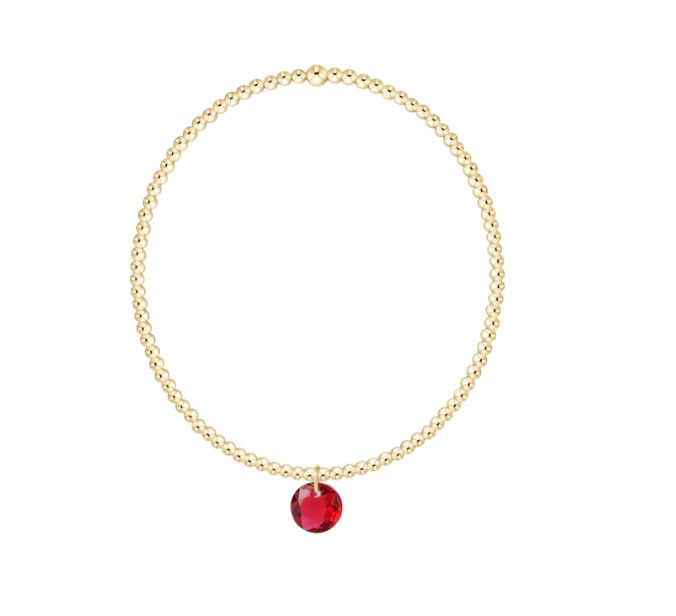 Enewton Classic Gold 2mm Bracelet Reflection Small Charm (July)