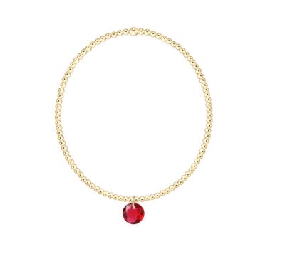 Enewton Classic Gold 2mm Bracelet Reflection Small Charm (July)