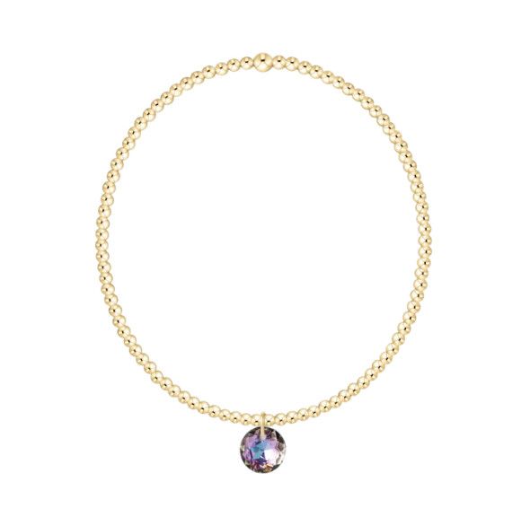 Enewton Classic Gold 2mm Bracelet Reflection Small Charm (June)