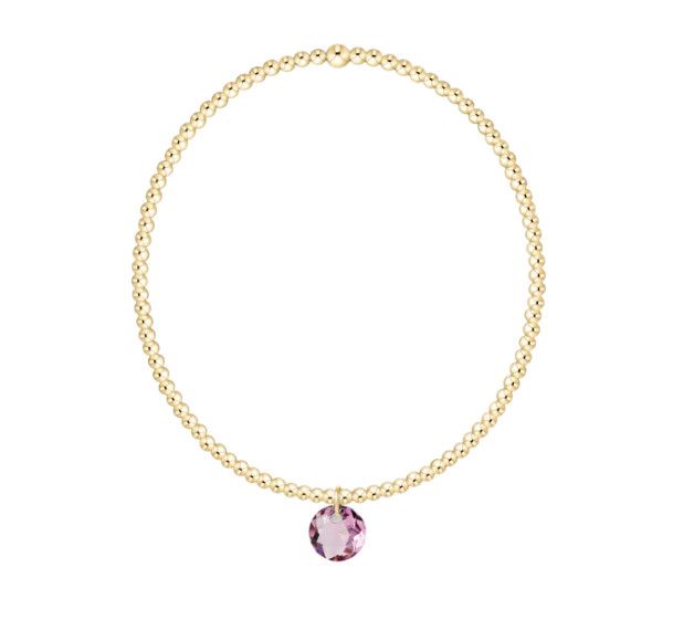 Enewton Classic Gold 2mm Bracelet Reflection Small Charm (February)