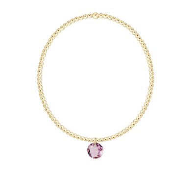 Enewton Classic Gold 2mm Bracelet Reflection Small Charm (February)