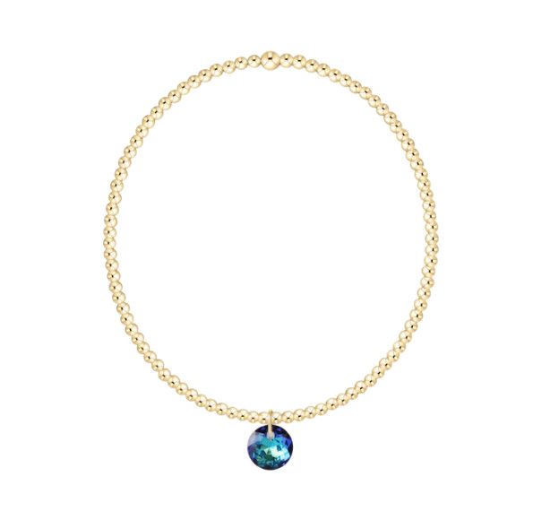 Enewton Classic Gold 2mm Bracelet Reflection Small Charm (December)