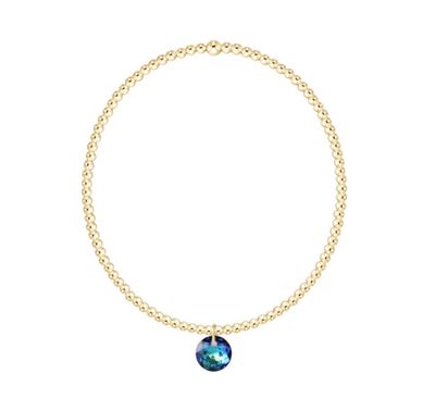 Enewton Classic Gold 2mm Bracelet Reflection Small Charm (December)