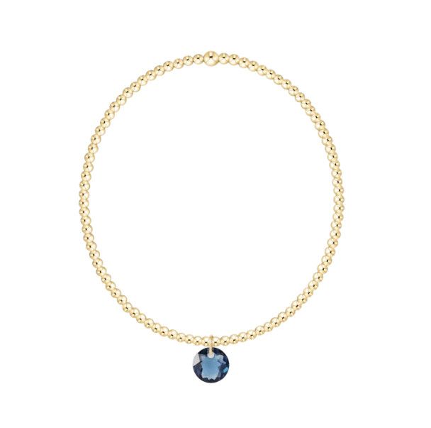 Enewton Classic Gold 2mm Bracelet Reflection Small Charm (September)