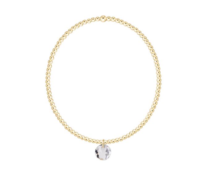 Enewton Classic Gold 2mm Bracelet Reflection Small Charm (April)