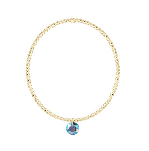 Enewton Classic Gold 2mm Bracelet Reflection Small Charm (March)