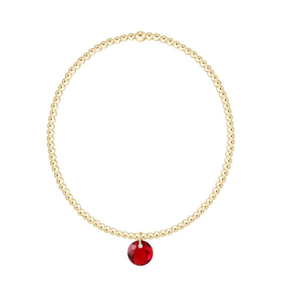 Enewton Classic Gold 2mm Bracelet Reflection Small Charm (January)