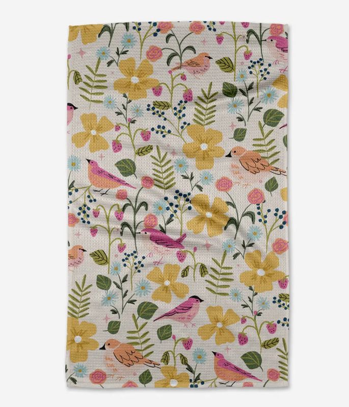 Summer Songbirds Tea Towel