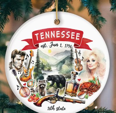 Artistic Tennessee State Theme Ornament