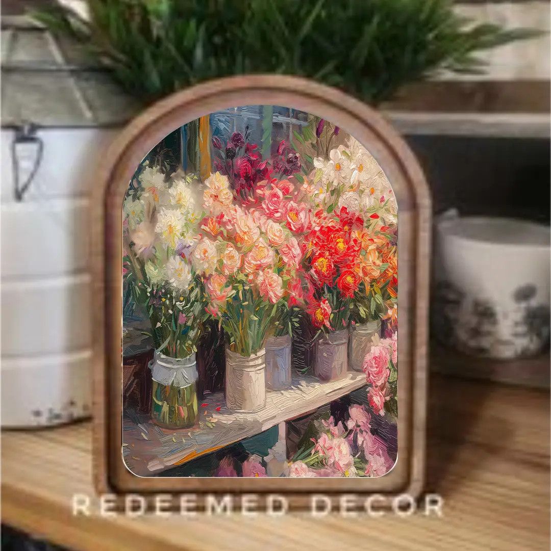 Arch Top Framed Art | Flower Shop
